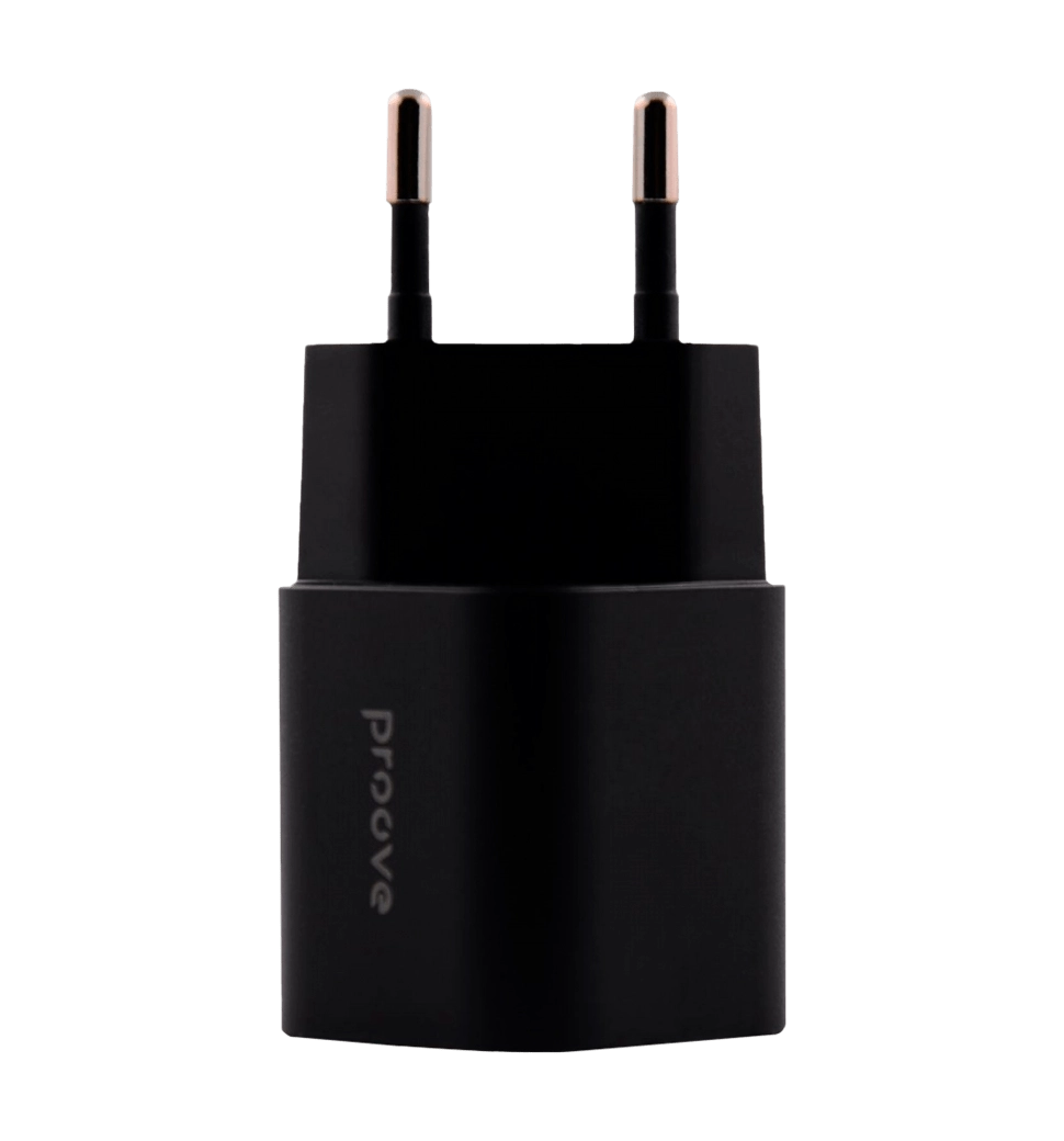 Адаптер Proove Silicone Power Plus 20W (Type-C + USB) (black)