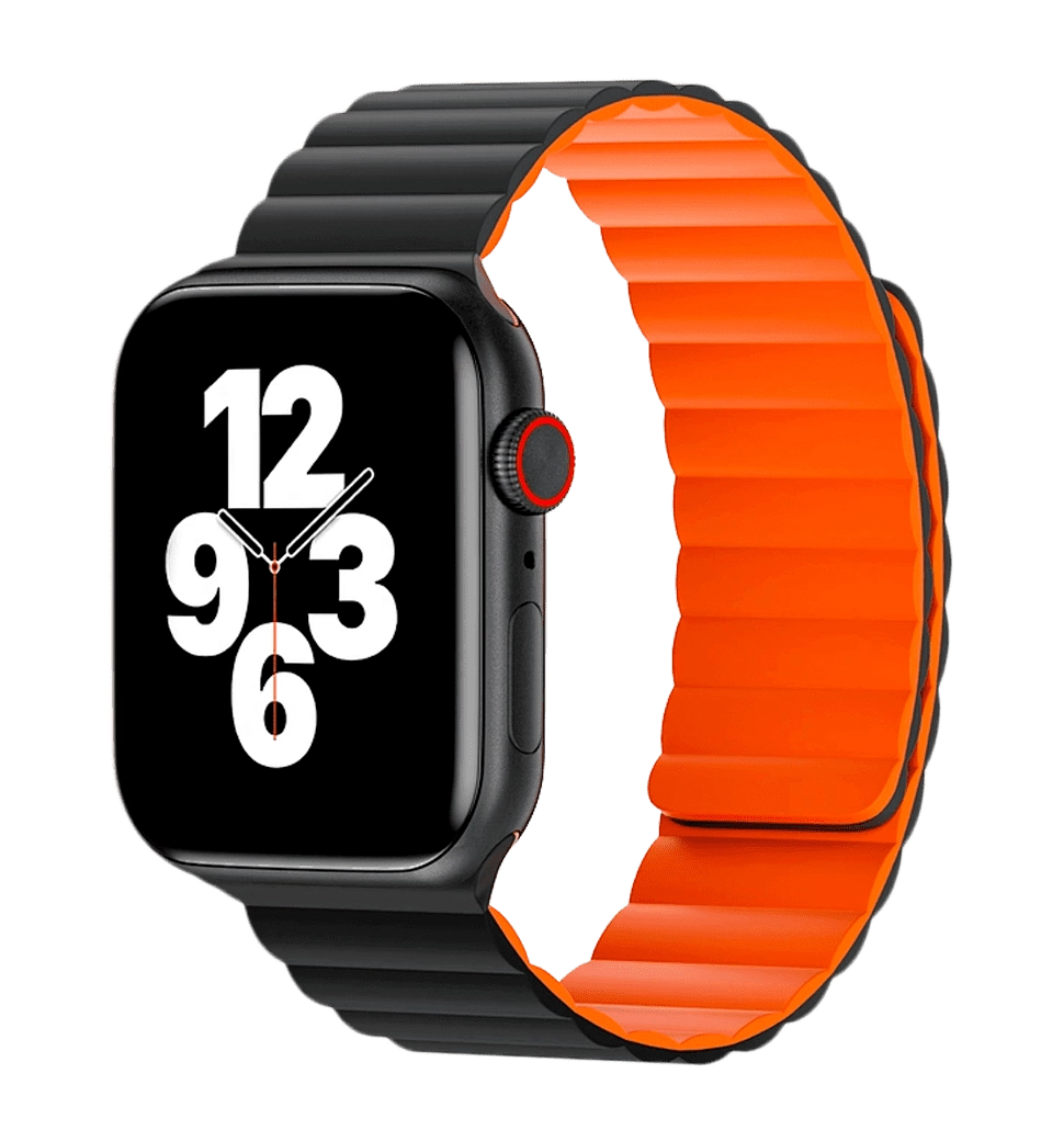 Ремешок Wiwu для Apple Watch 38/40/41mm Magnetic silicone watch band Black-Orange