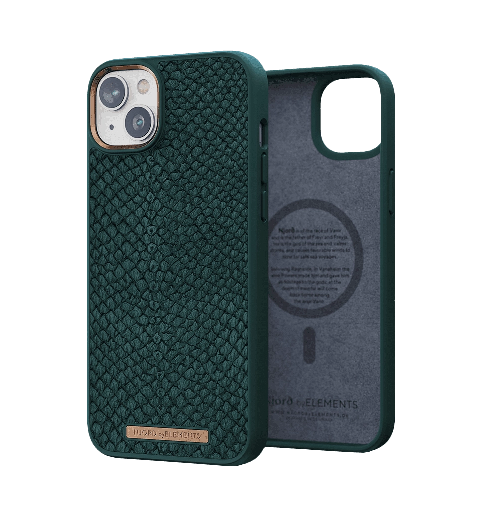 Чохол Njord Salmon Leather MagSafe Case Green for iPhone 14 (NA41SL02)