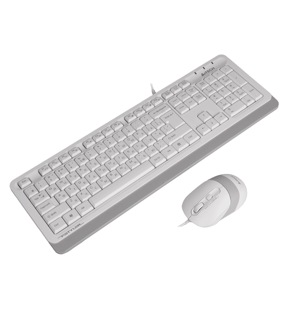 A4Tech Fstyler F1010, комплект дротовий клавіатура з мишою, USB, білий колір