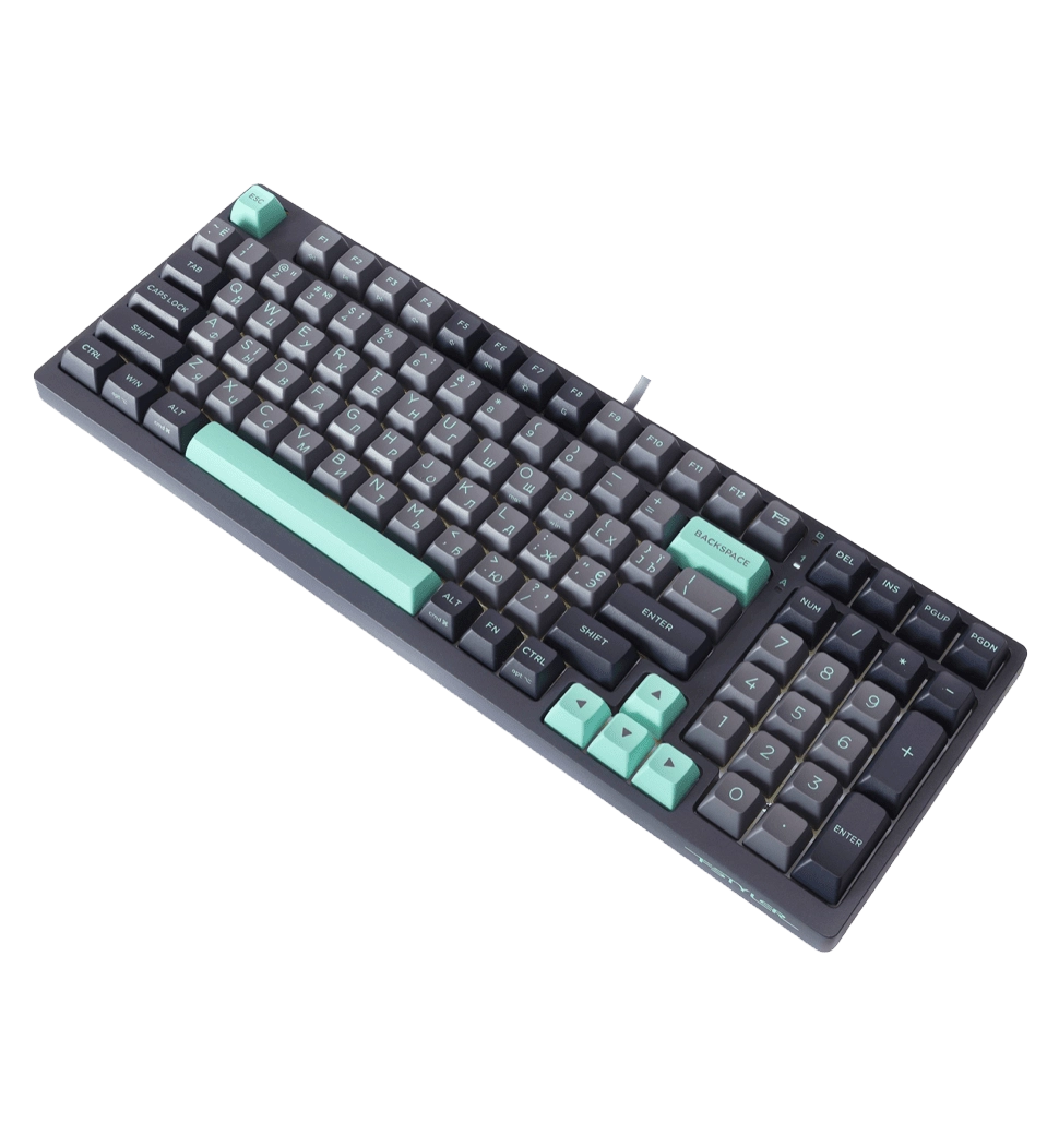 Клавиатура игровая механическая A4-Tech FS300 (Panda Rock Climbing), USB, серая