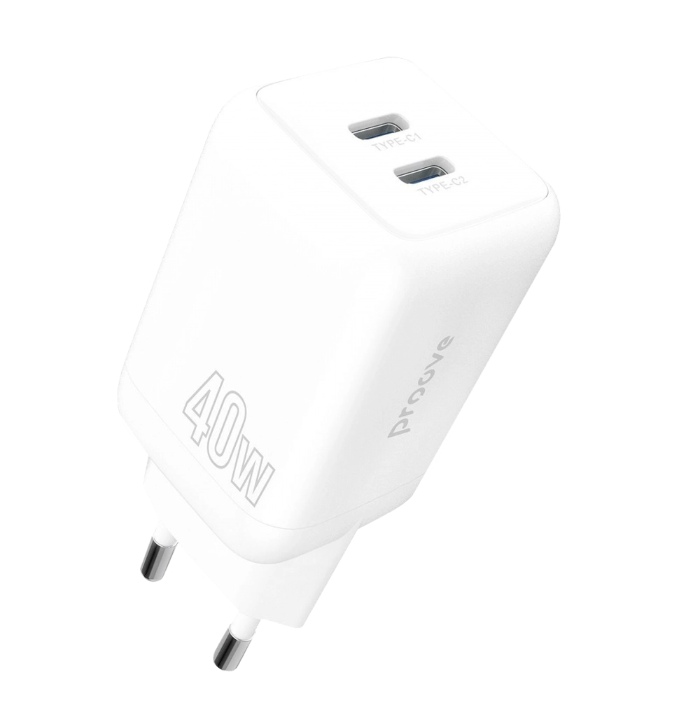 Адаптер Proove Silicone Power 40W (Type-C + Type-C) (white)