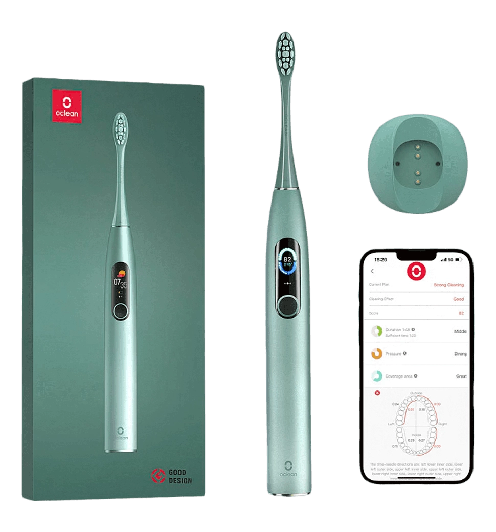 Умная зубная електрощетка Oclean X Pro Mist Green (OLED) (Міжнародна версія) (6970810551471)