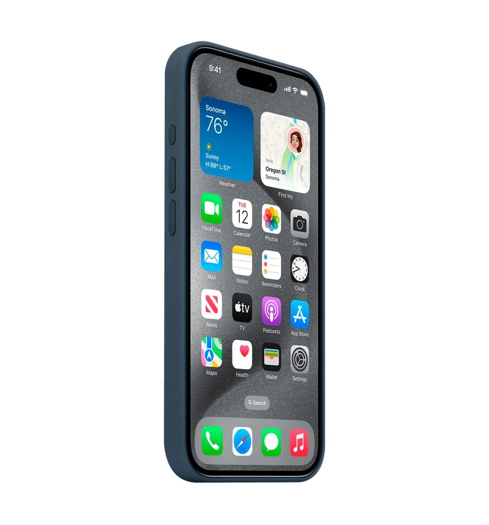 Чехол Силиконовый iPhone 15 Pro Silicone Case с MagSafe Storm Blue (MT1D3)