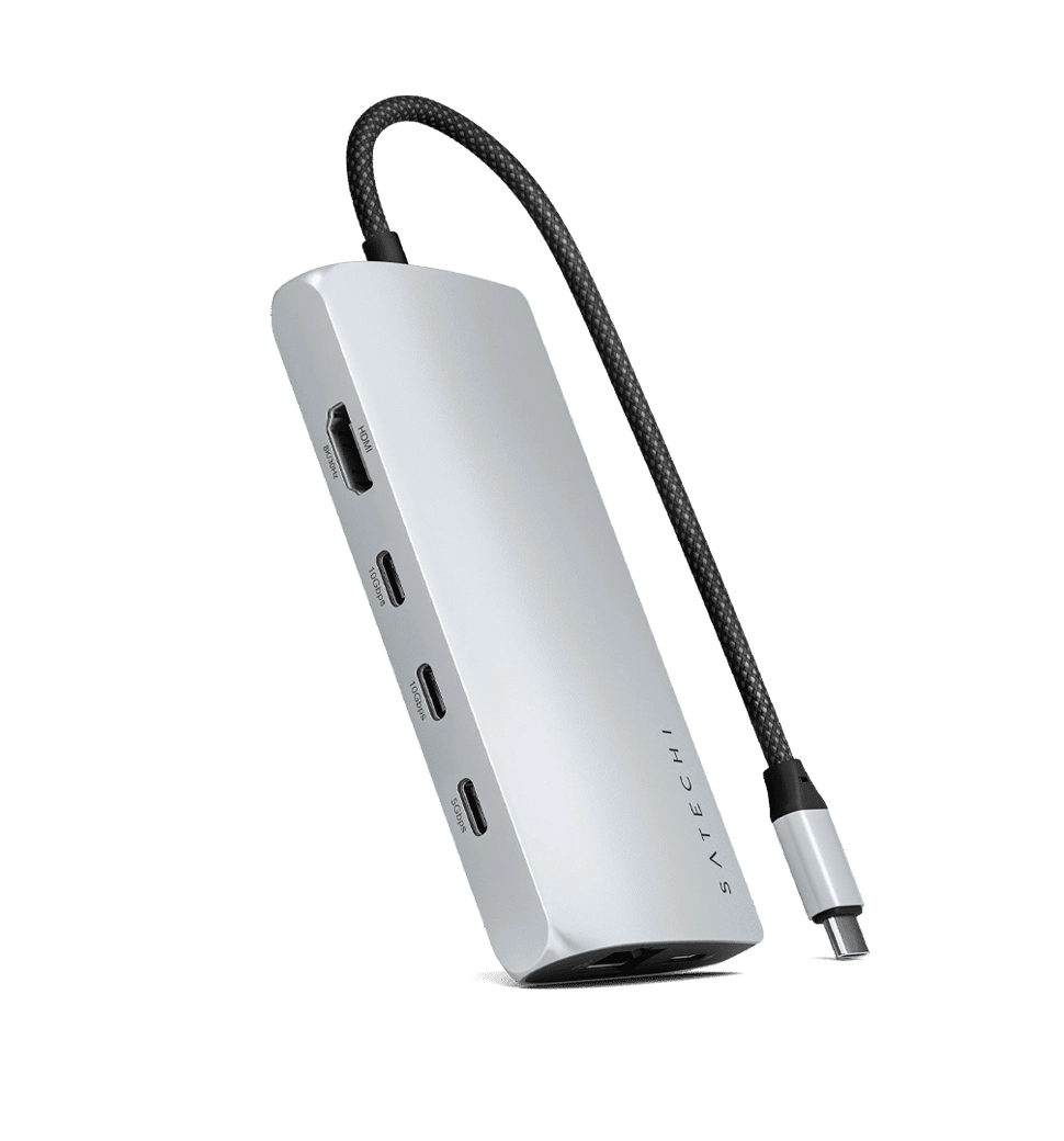 Satechi USB-C Multiport Adapter 8K with Ethernet V3 Silver (ST-P8KES)