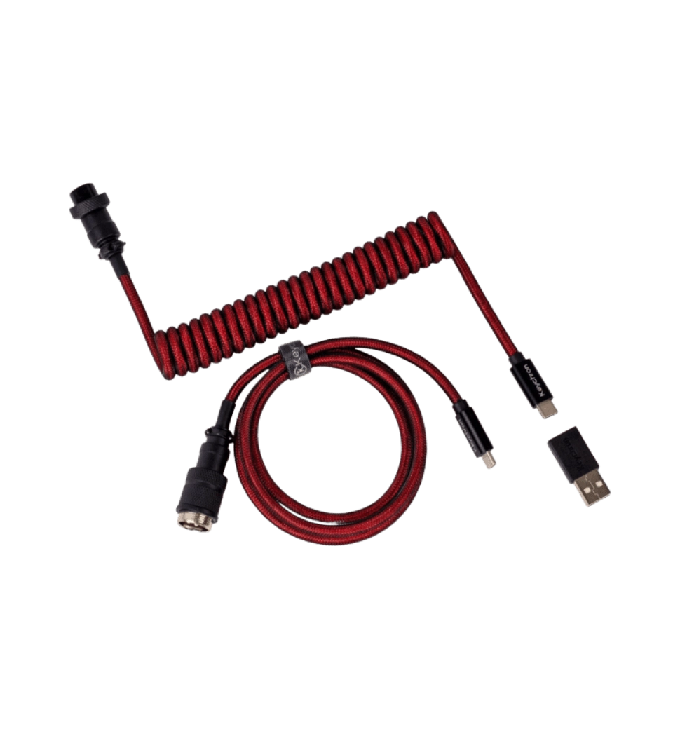 Кабель Type-A/Type-C Keychron Premium Coiled Aviator Cable-Straight Red