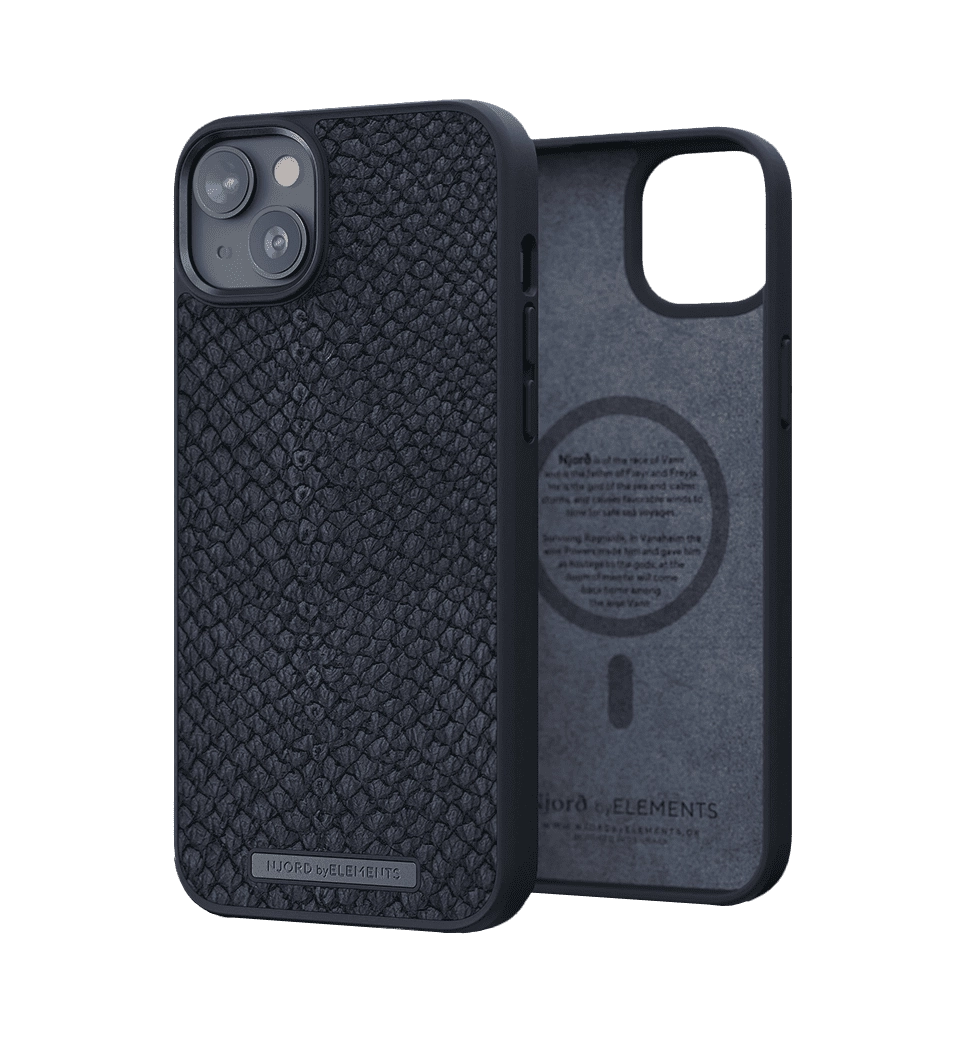 Чехол Njord Salmon Leather MagSafe Case Black для iPhone 14 Plus (NA42SL00)