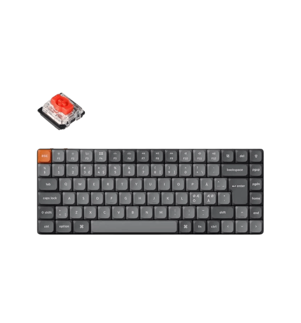 Клавіатура механічна Keychron K3 Max 84Key, Gateron MX 2.0 Red, WL/BT/USB-A, QMK, EN/UKR, White Led,