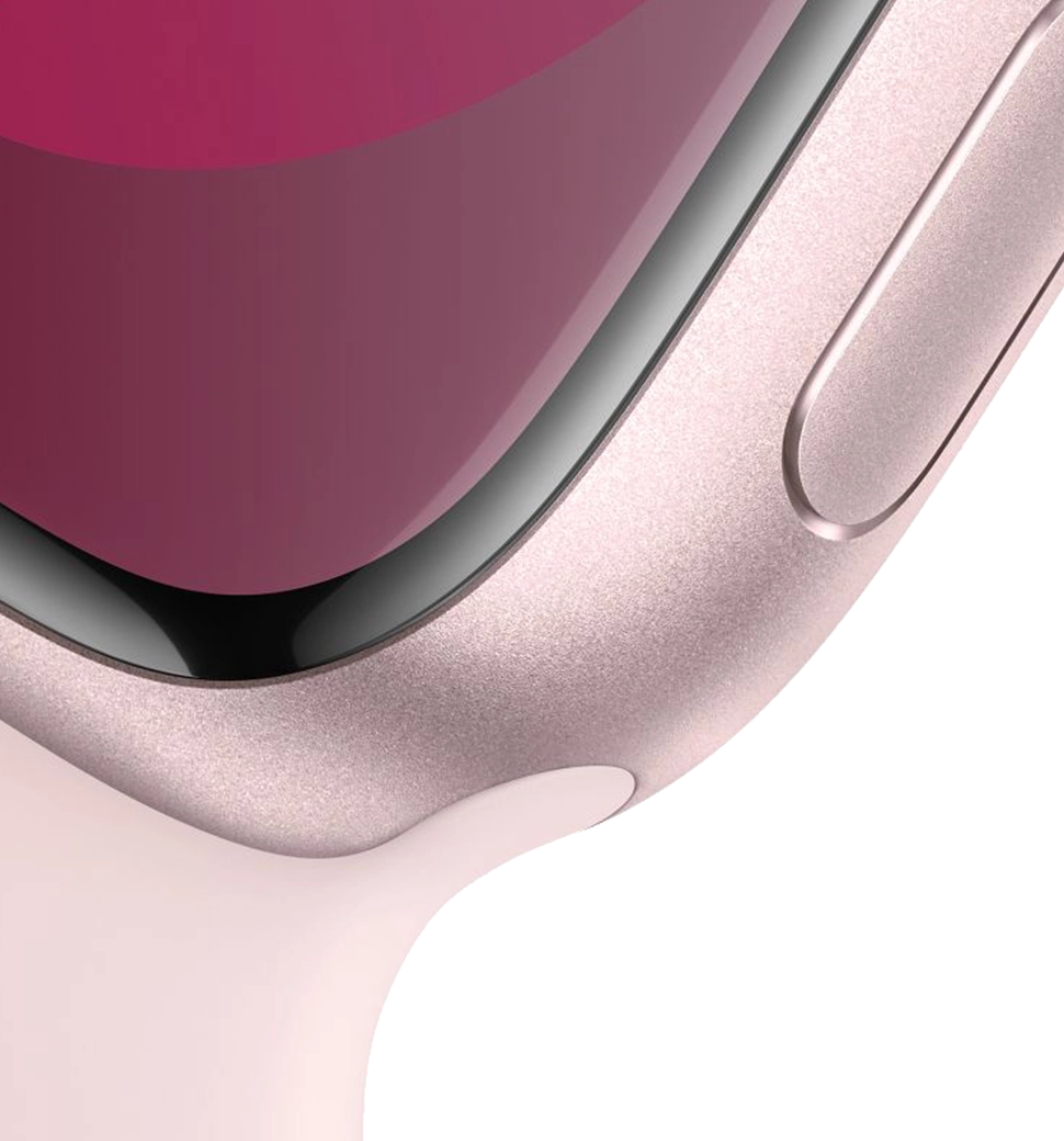Apple Watch Series 9 41mm Pink Aluminum Case with Light Pink Sport Band S/M (MR933)