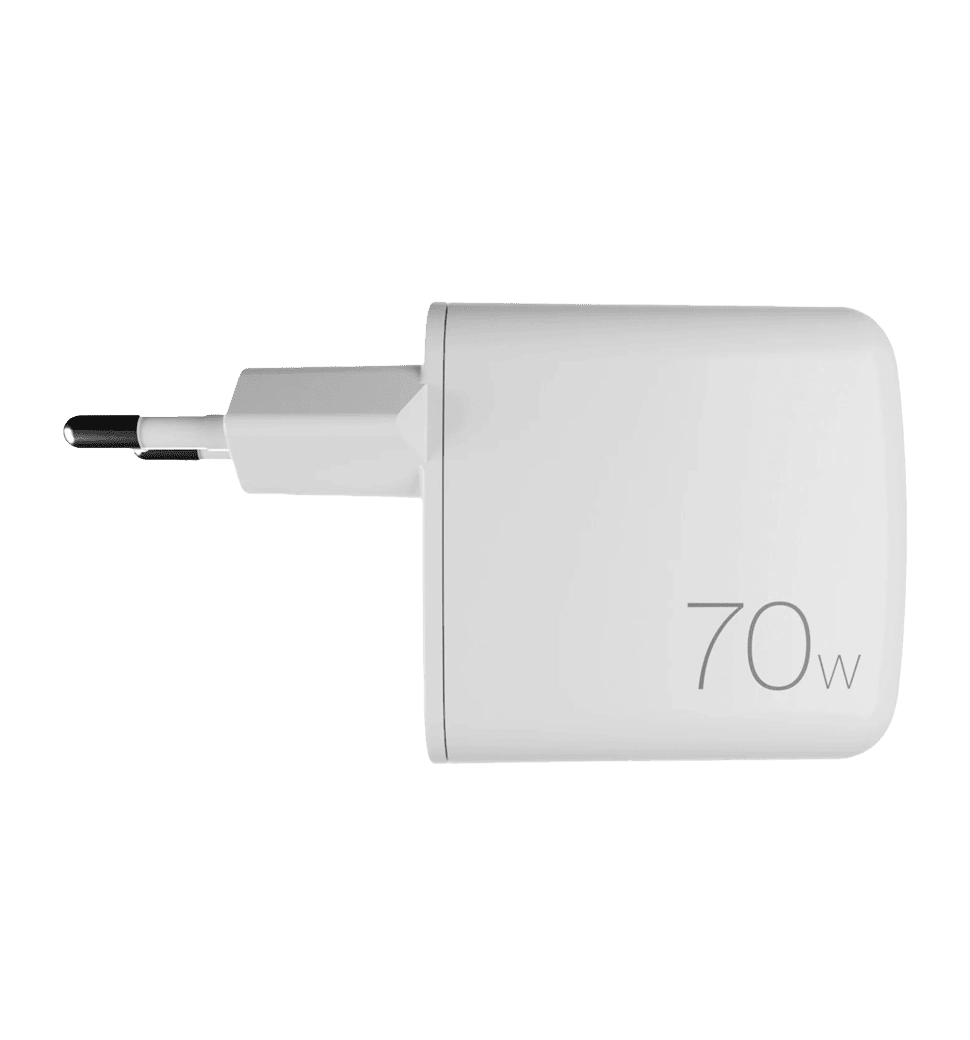 Адаптер Puro GaN Wall Charger with 2 USB-C ports, 70W, white PUFCMTCUSBCC70WGWHI