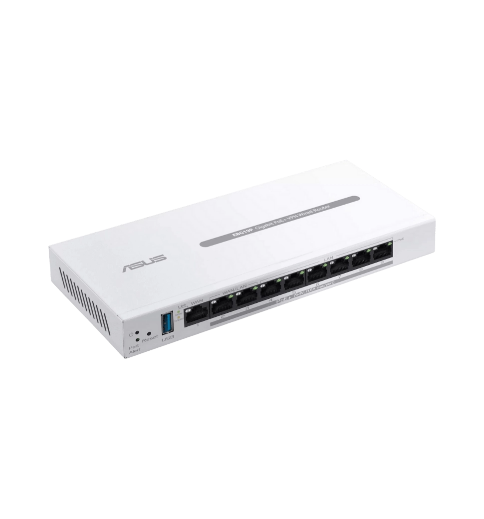 Маршрутизатор ASUS ExpertWiFi EBG19P 8xGE LAN (8xPoE), 1xGE WAN,  1xUSB 3.2, 123W, BT