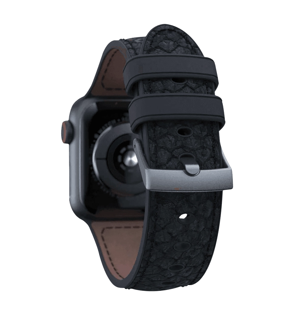 Ремешок Njord Salmon Leather Strap Dark Grey для Apple Watch 45mm/44mm (SL14120)