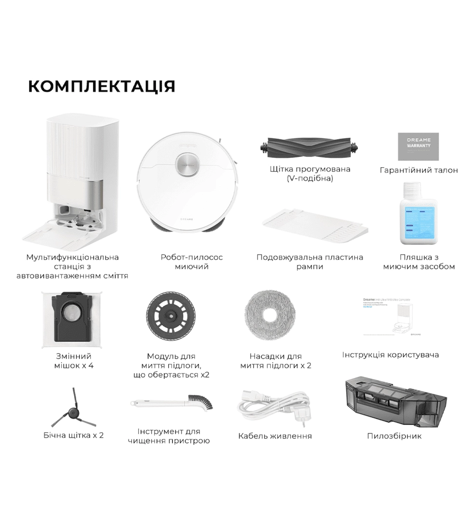 Робот-пылесос моющий Dreame X40 Ultra Complete White