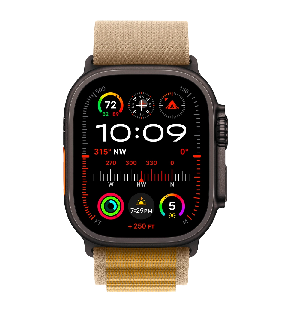 Apple Watch Ultra 2 49mm Black Titanium Case with Tan Alpine Loop Small YABLUKA.ua