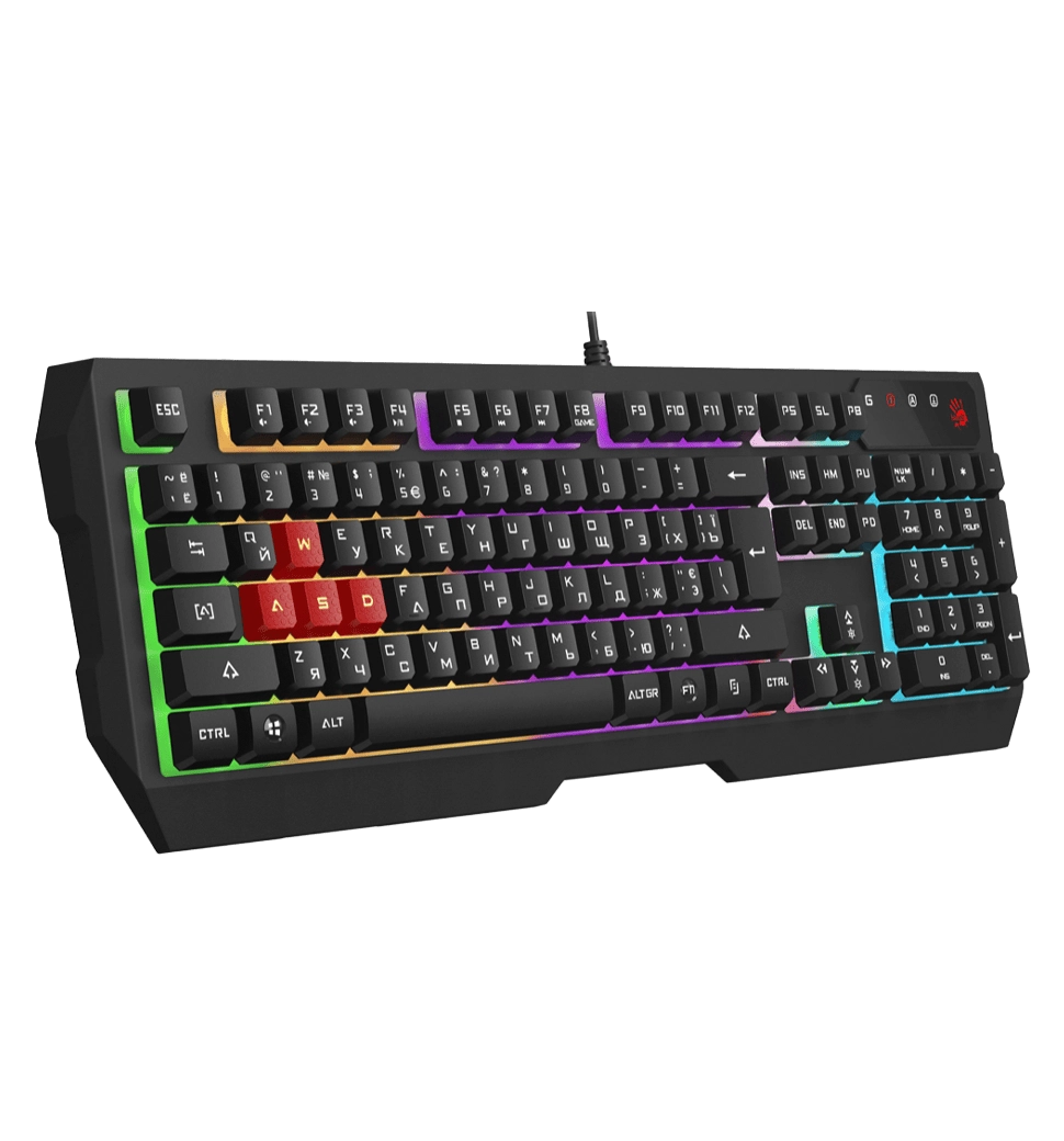 Ігрова клавіатура A4Tech Bloody B318 LK Black, чорна, підсвічування клавіш, USB