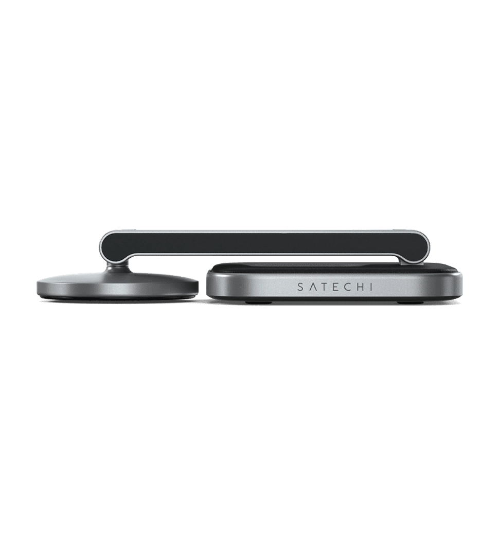 Зарядное устройство Satechi 2-in-1 Foldable Qi2 Wireless Charging Stand Space Gray (ST-Q21FM)