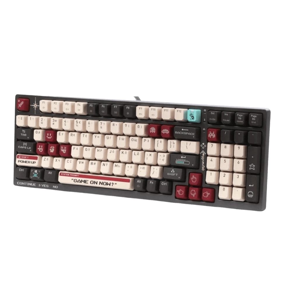 Механическая клавиатура A4Tech Bloody S98 (Pixels Red), USB, серо‑бело‑красная