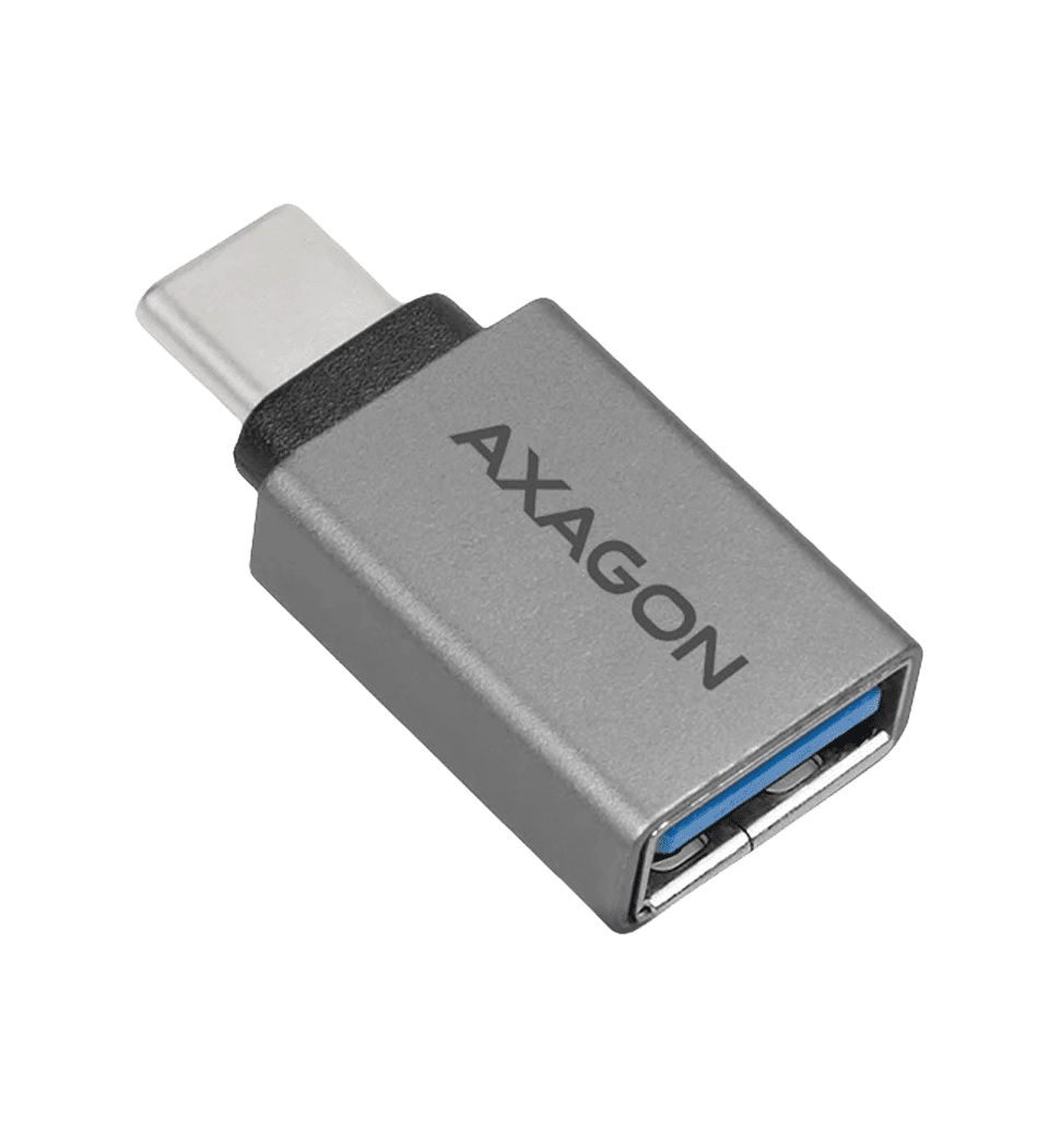 Адаптер AXAGON RUCM-AFA USB 3.0 Type-C Male-Type-A рамка алюмінієва, Сірий