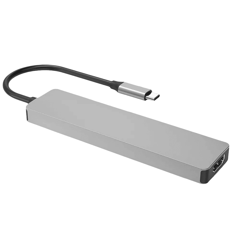 Type-C-Хаб Proove Iron Link 7 in 1 (2*Type-C + 2*USB3.0 + HDMI + SD/TF) (silver)