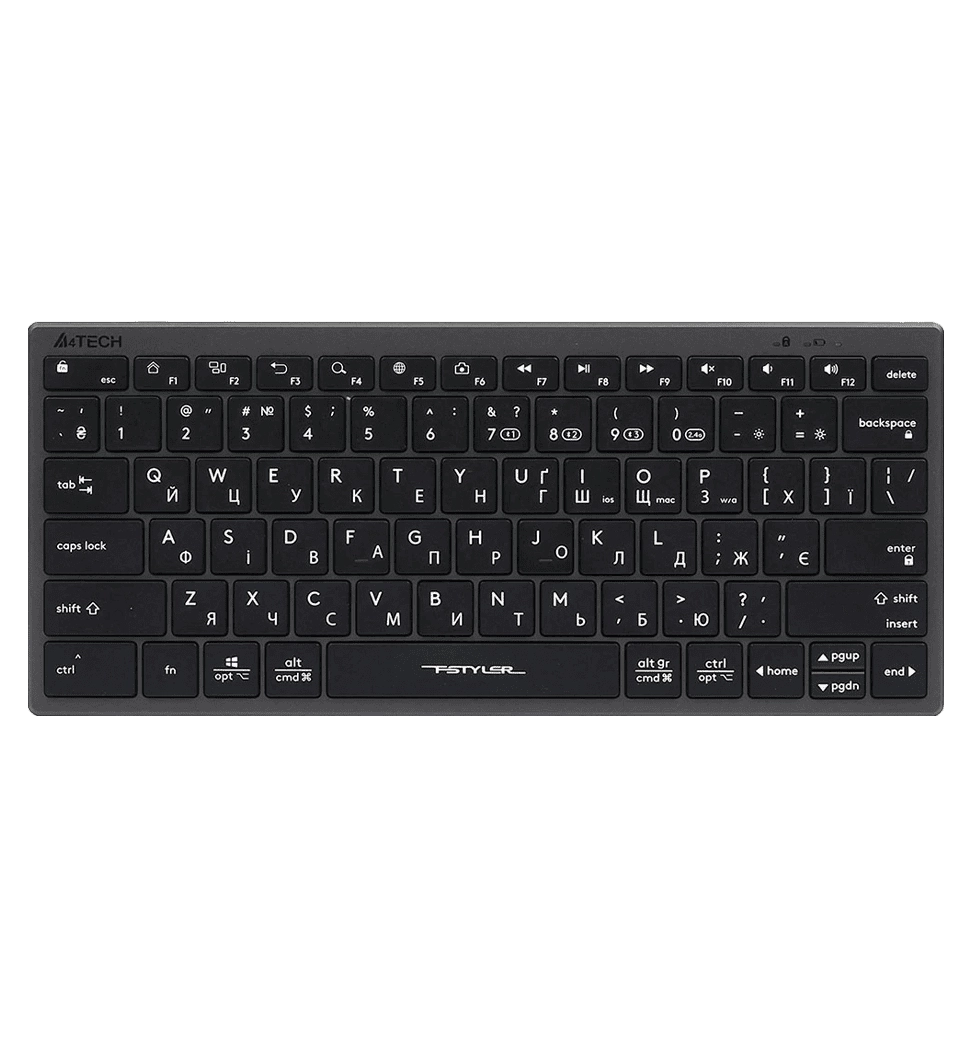 Клавіатура  A4-Tech Fstyler FBX51C бездротова, сіра