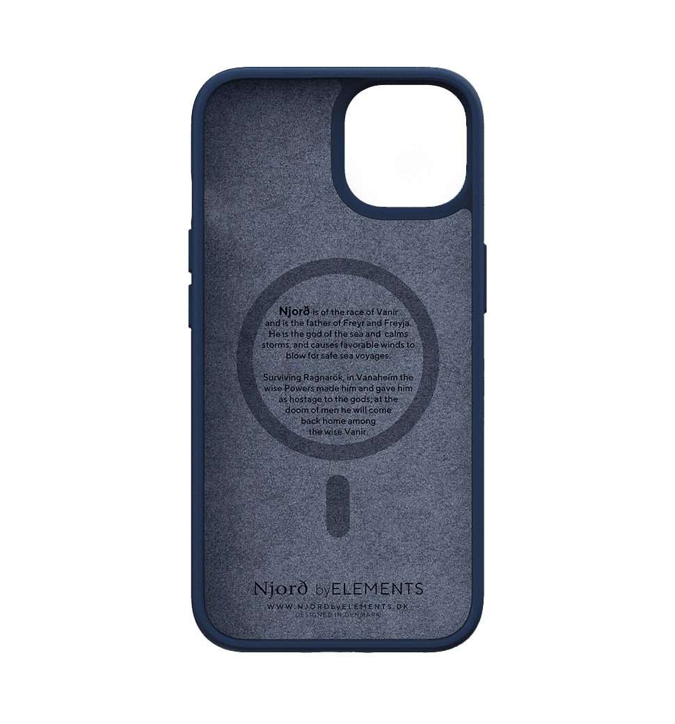 Чехол Njord Salmon Leather MagSafe Case Blue для iPhone 14 Plus (NA42SL01)