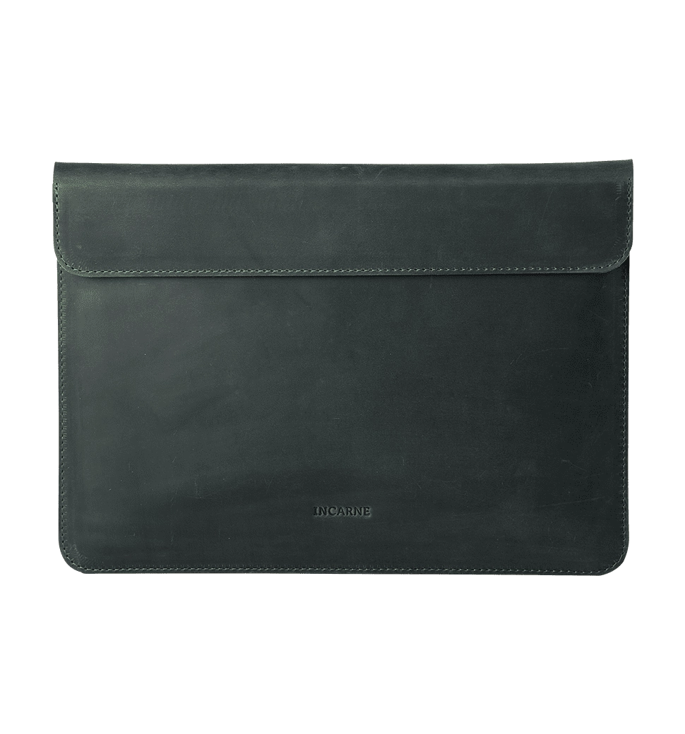 Кожаный чехол INCARNE Klouz MacBook Air 13" 2018-2022 зеленый