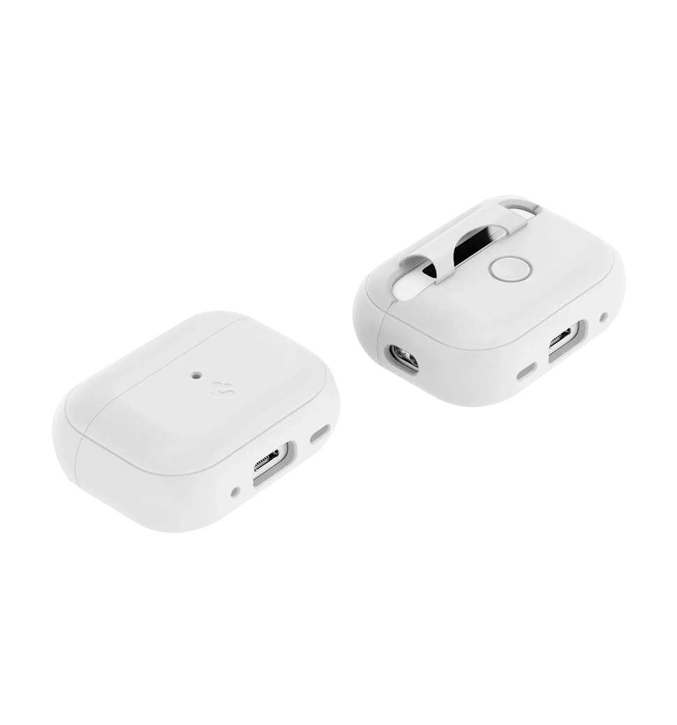 Чохол Spigen для AirPods Pro (Gen 2, 2022), Silicone Fit, White+Strap Gray(ACS05811)