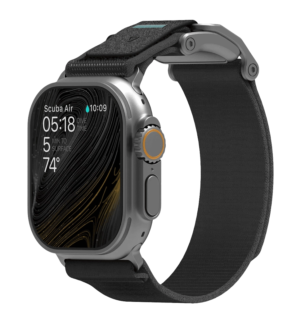Ремешок  AULUMU A11 band for Apple Watch,  Silver buckle+Carbon Green Strap silver+might purple A11-NL-SL-GY
