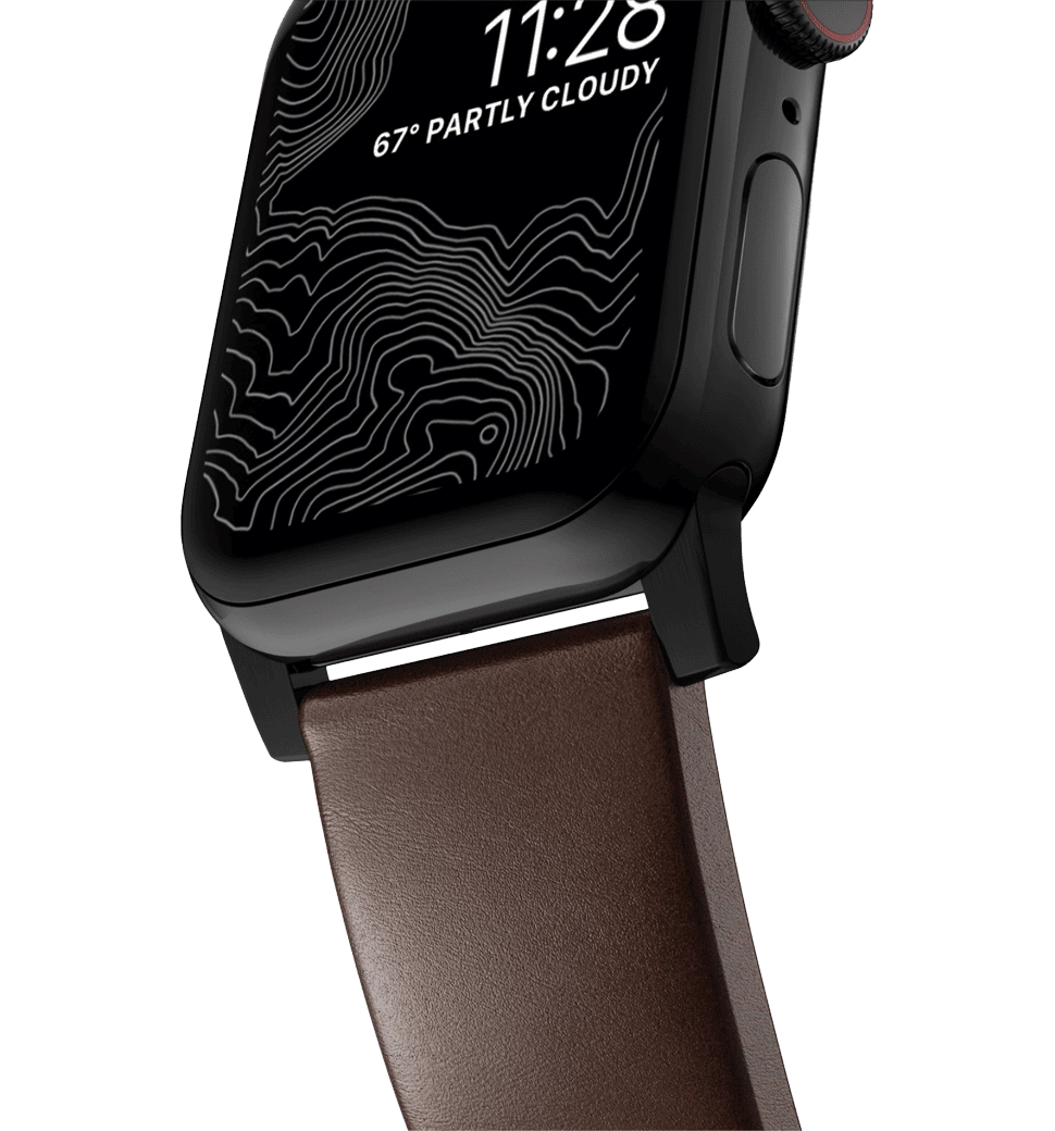 Ремінець Nomad Modern Leather Black Hardware Brown 46mm/49mm (NM01197485)