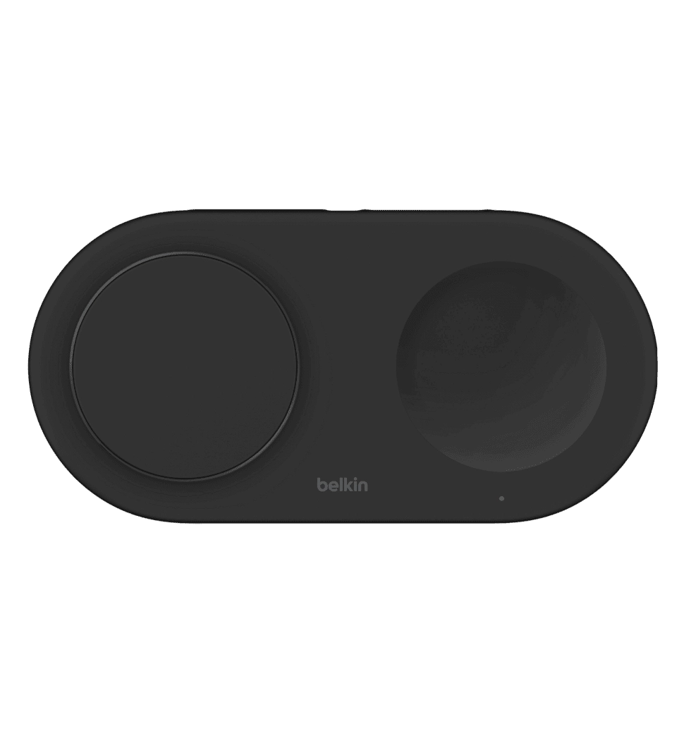 Зарядний пристрій бездротовий Belkin 2в1 15Вт Pad Qi2, чорний