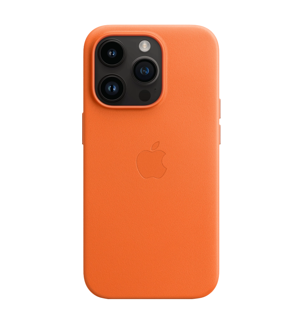 Чохол шкіряний iPhone 14 Pro Leather Case with MagSafe Orange (MPPL3)