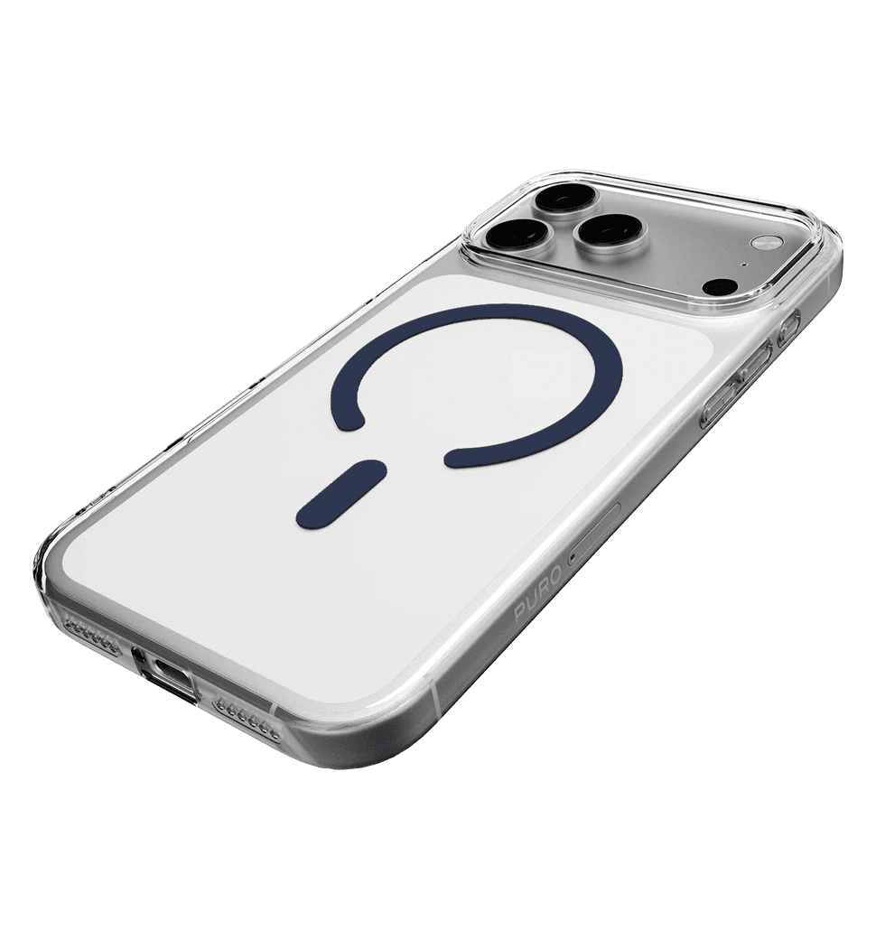 Чехол Puro Cover in TPU+PC "LITE MAG" with Magsafe for iPhone 17 Pro Max, transparent and dark blue PUIPC17P69LITEMDKBL