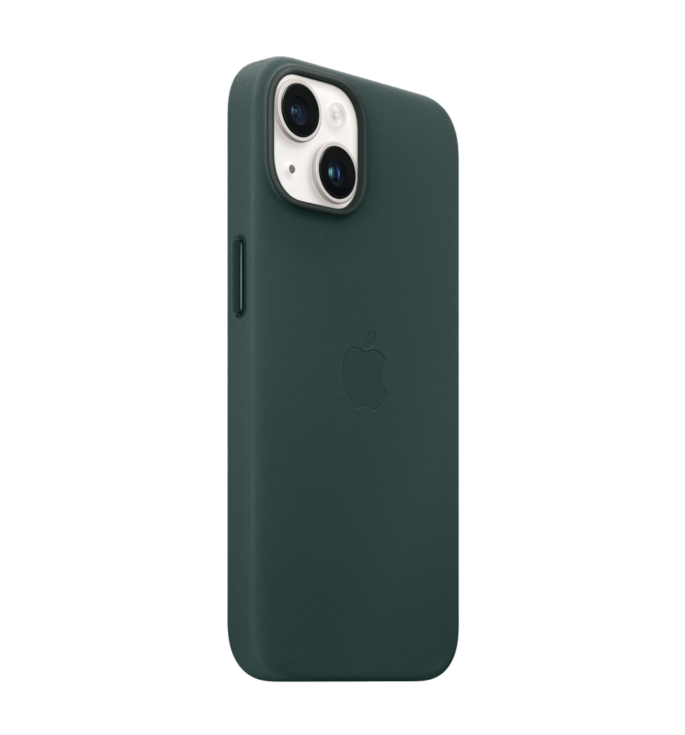Чехол кожаный iPhone 14 Leather Case with MagSafe Forest Green (MPP53)