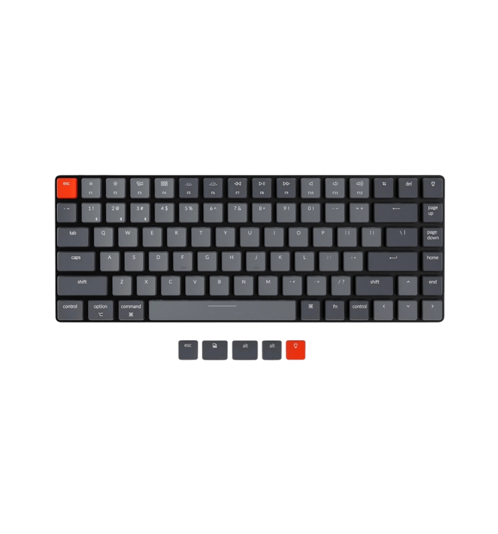 Клавіатура механічна K3 84Key, Optical Blue, BT/USB-A, Hot-swap, Low Profile, EN/UKR, White LED, Чор