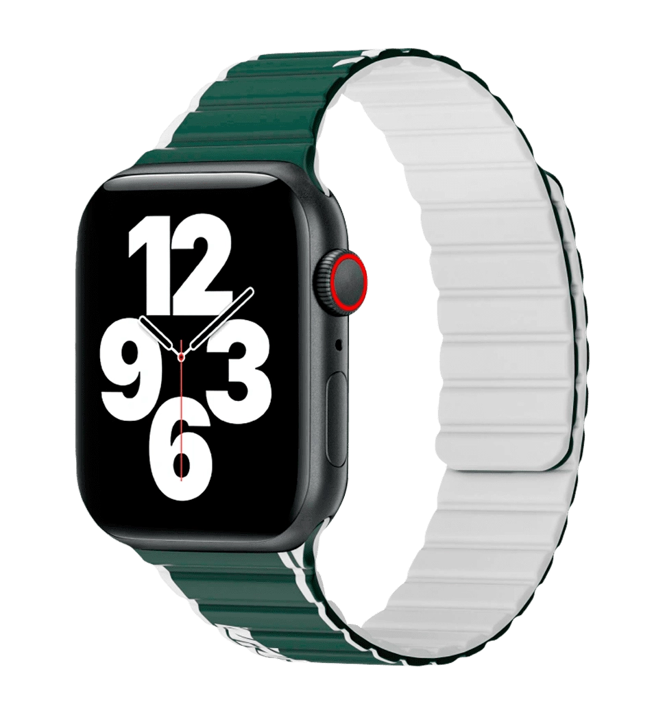Ремінець Wiwu для Apple Watch 42/44/45/49mm Smart Magnetic silicone watch band Green-Gray