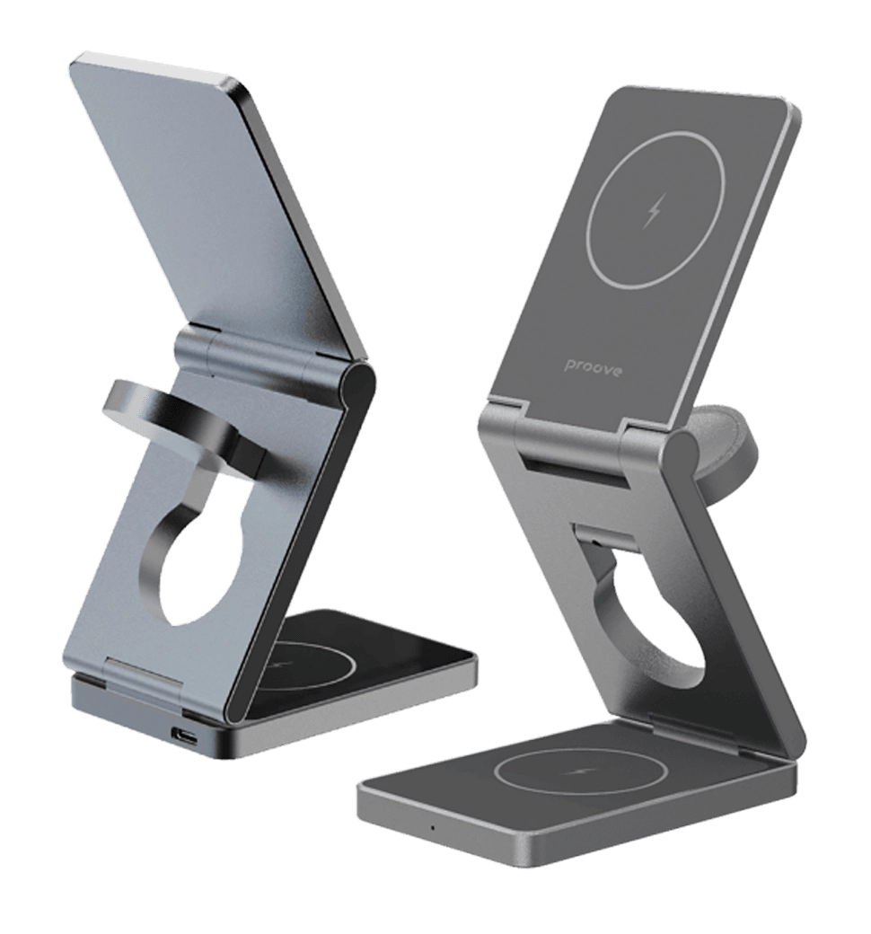 Бездротовий ЗП Proove Titan Volt 3 in 1 (gray)