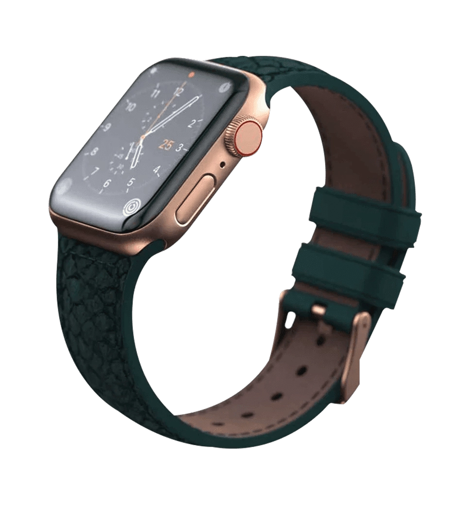 Ремешок Njord Salmon Leather Strap Dark Green для Apple Watch 45mm/44mm (SL14122)