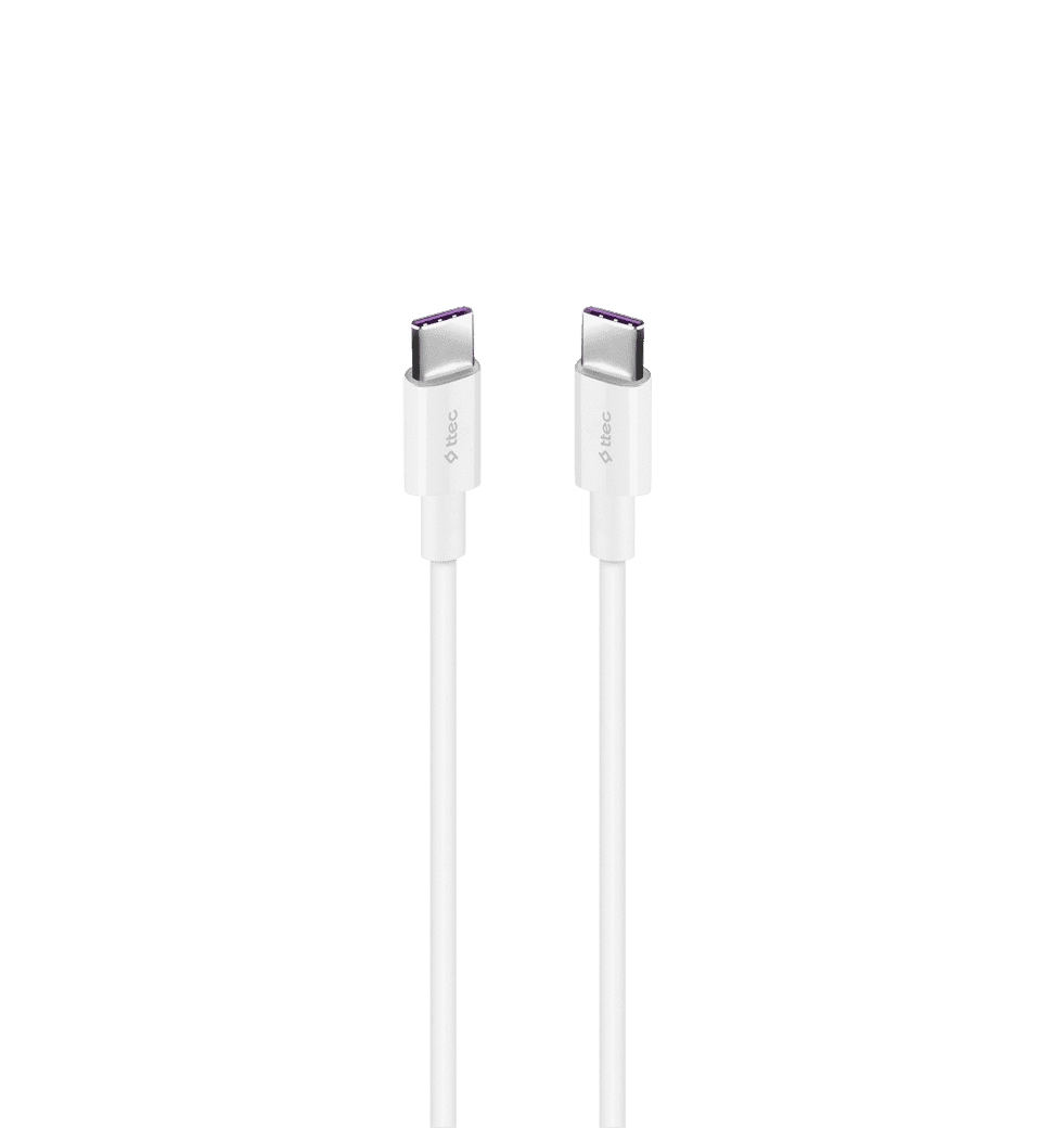 Кабель Ttec Type-C - Type-C 100W  Fast Charge Cable White,1.5m