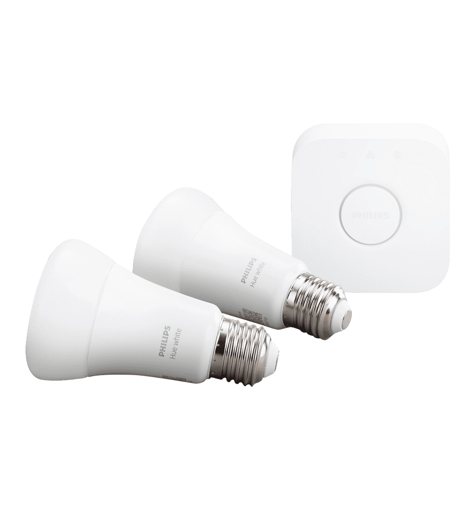 Набор Philips Hue (Bridge, лампа E27 White 2шт, лампа E27 RGB 2шт) (BRIDGE+E27W2P+E27RGB2P)