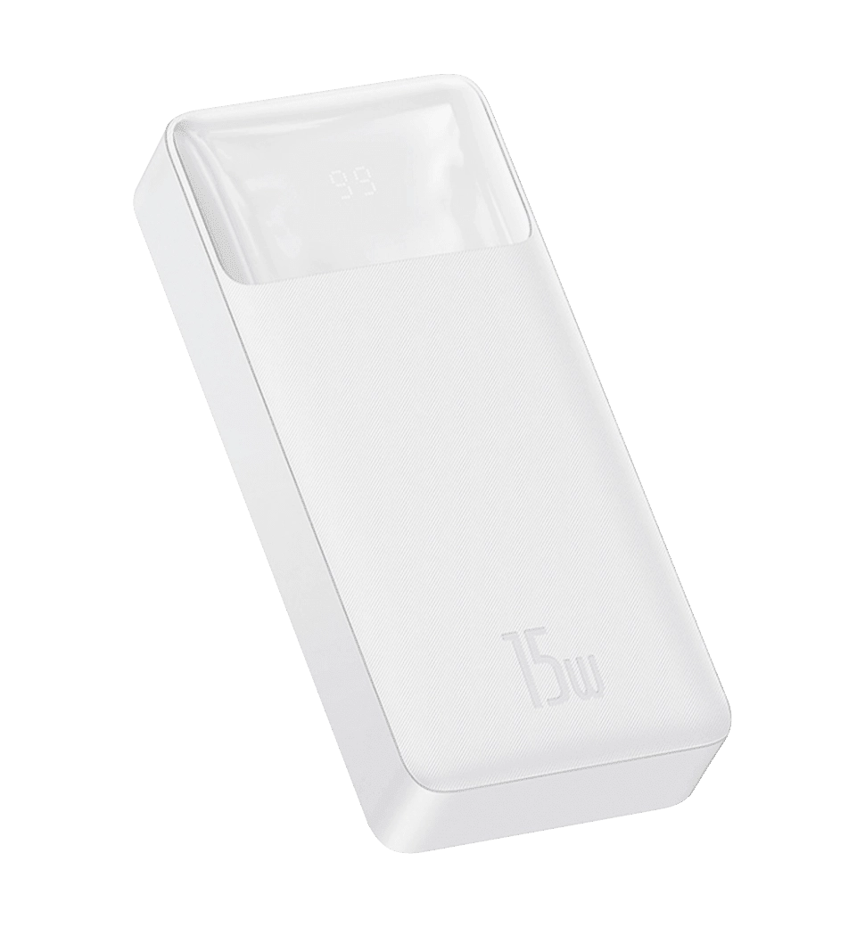 Дополнительная батарея Baseus Bipow Digital Display 15W 20000mAh White (PPDML-J02)