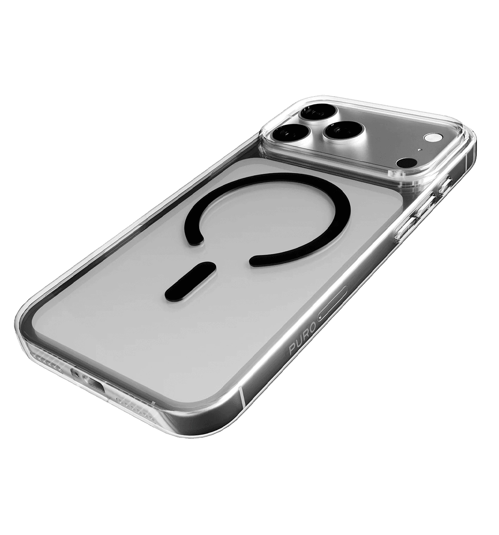Чохол Puro Cover in TPU+PC "LITE MAG" with Magsafe for iPhone 17 Pro, transparent and black PUIPC17P63LITEMBLK