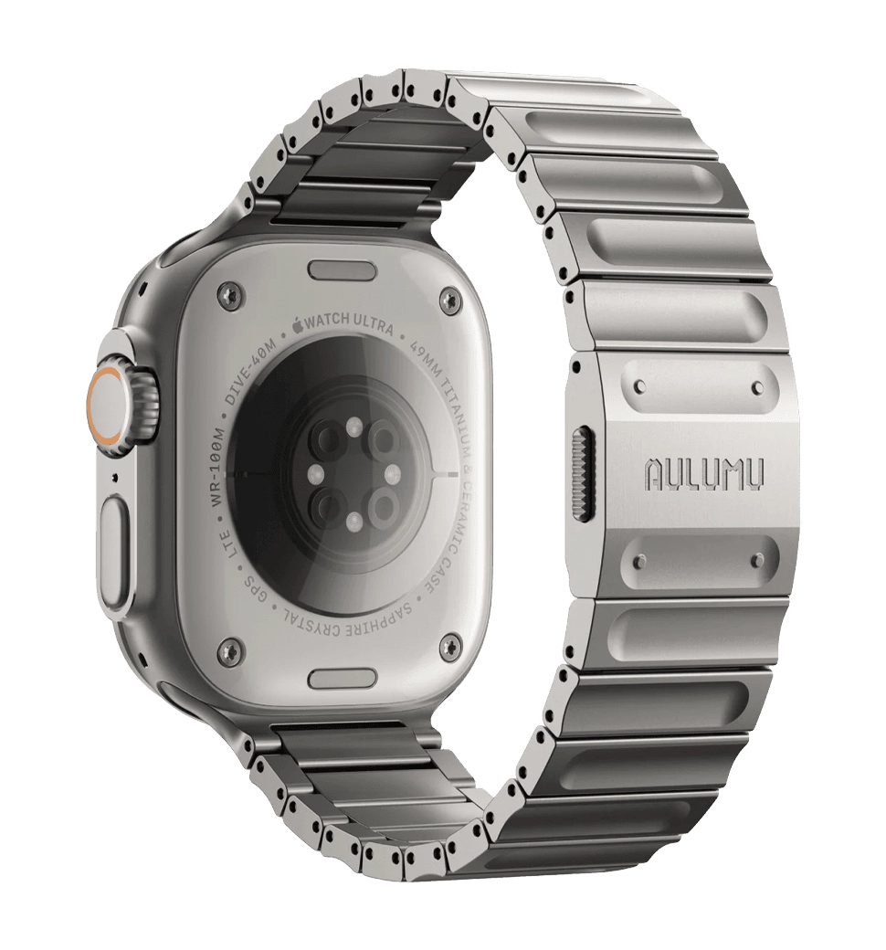 Ремінець AULUMU Full-Titanium Watch Band for Apple Watch Titanium Color  ti+black (UA-C01-TI)