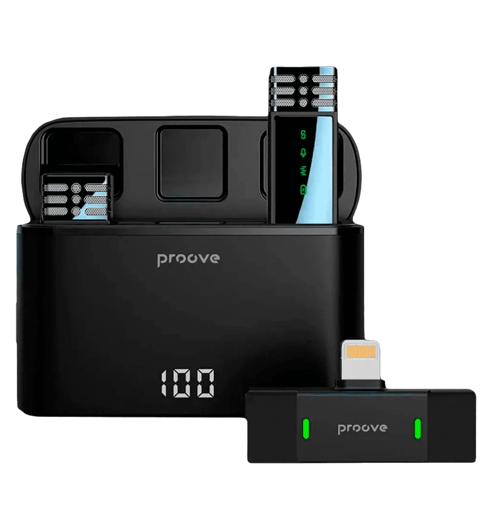 Безпроводной петличный микрофон Proove Record Lightning (black)