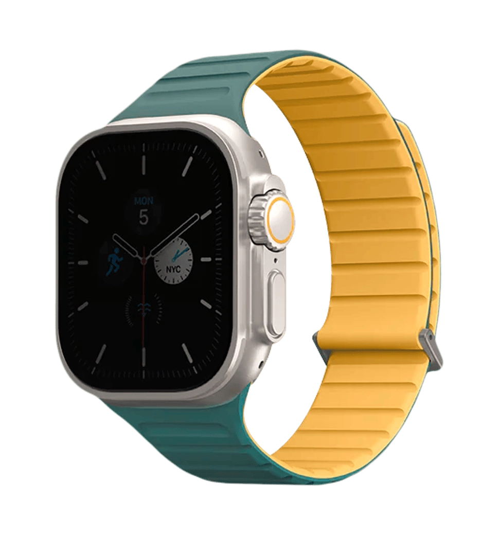 Ремешок Uniq Revix Evo для Apple Watch 49 | 45 | 44 | 42 mm viridian green-burnt yellow (UNIQ-49MM-REVEVGRNBYEL)