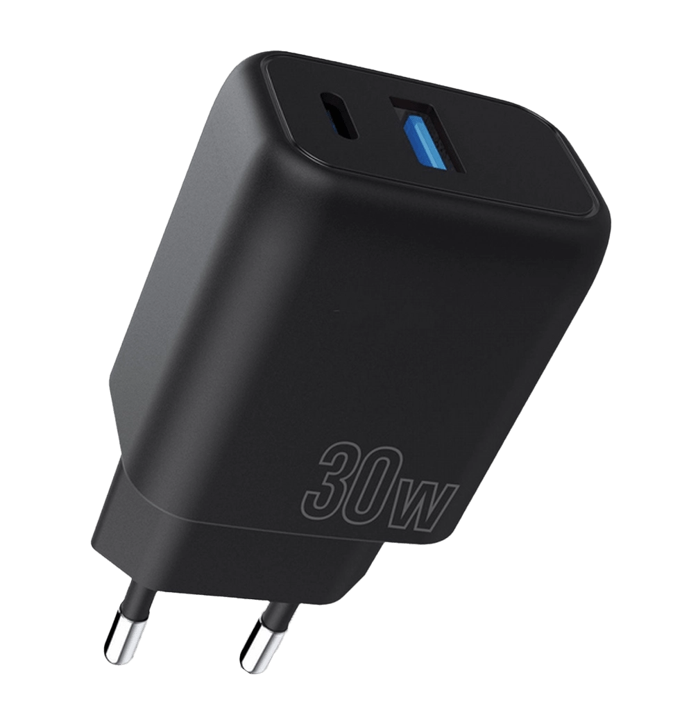 Адаптер Proove Silicone Power Plus 30W (Type-C + USB) (black)