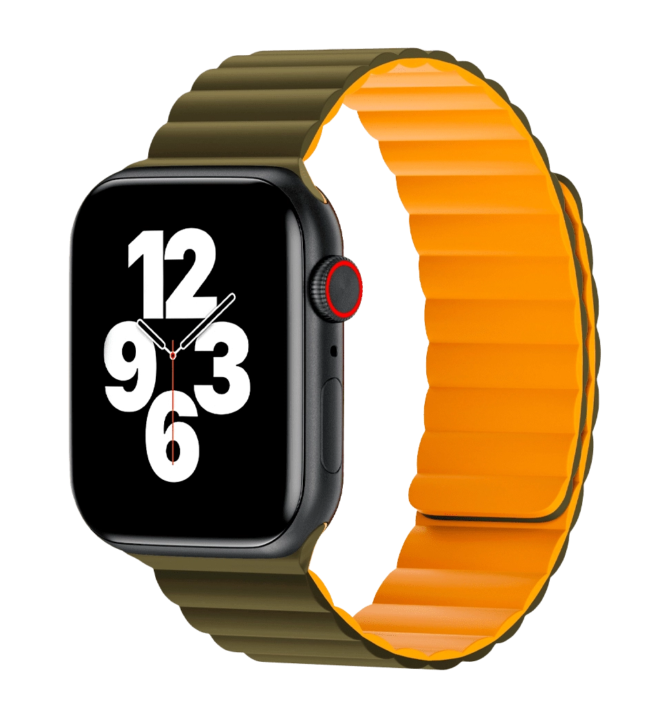 Ремешок Wiwu для Apple Watch 38/40/41mm Magnetic silicone watch band Green-Yellow