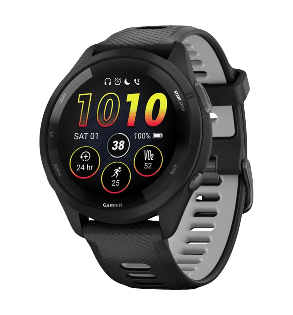 Смарт-часы Garmin Forerunner 265 Black Bezel and Case w. Black/Powder Gray Silicone Band (010-02810-10) UA