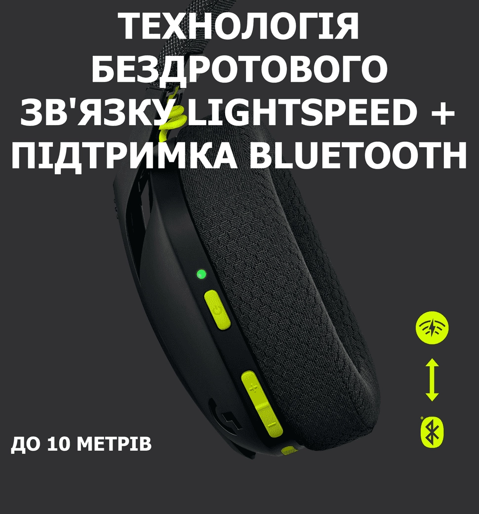 Гарнитура LOGITECH G435 LIGHTSPEED Wireless Gaming - BLACK (981-001050)