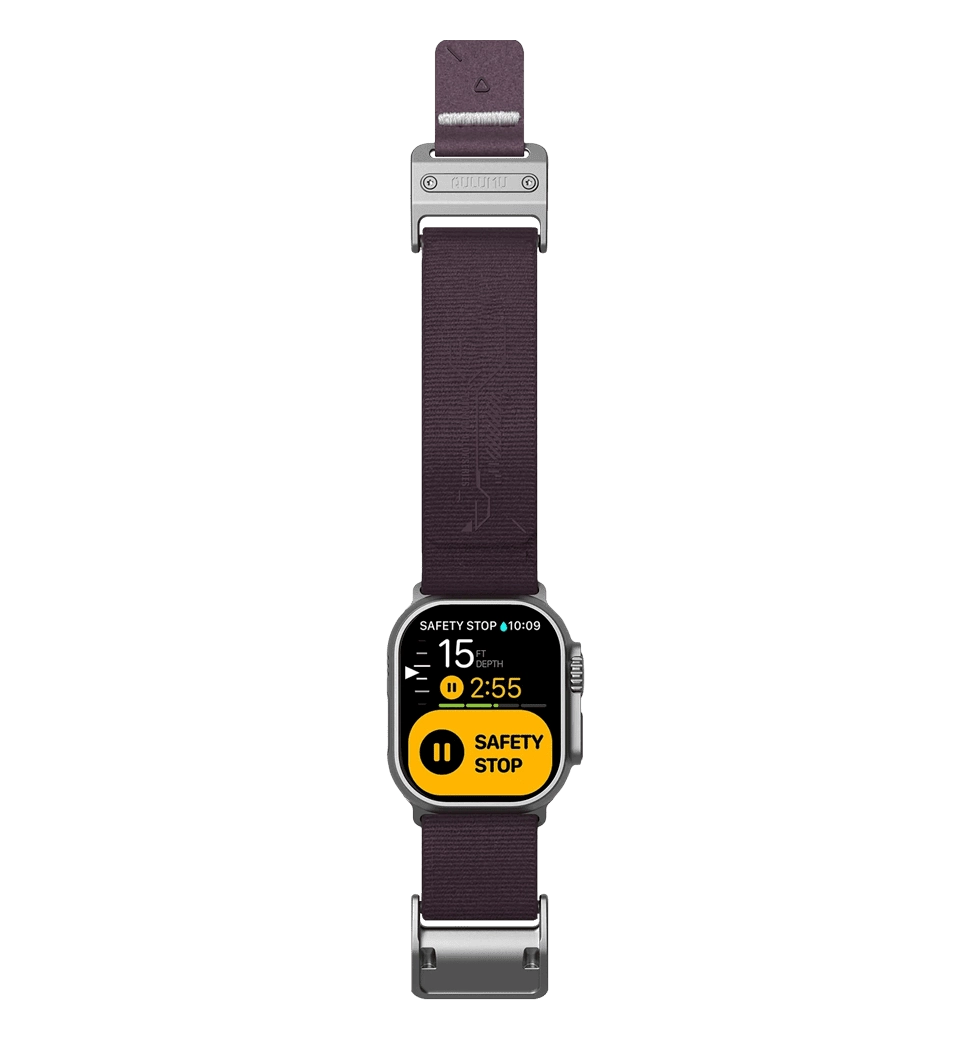 Ремінець AULUMU A11 band for Apple Watch,  Silver buckle+Might Purple Strap silver+black A11-NL-SL-PL