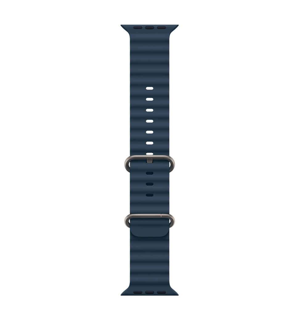 Apple Watch Ultra 2 49mm Natural Titanium Case with Blue Ocean Band (MREG3)